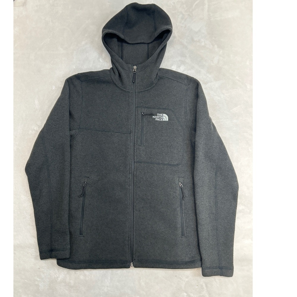 The North Face Hooded Jacket Mens S Gray Zip Hooded Gordon Lyons‎ Knit Sweater
